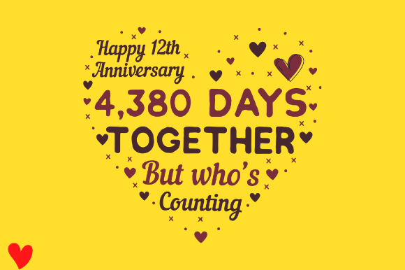 Review: CELEBRATE 12TH WEDDING ANNIVERSARY Design