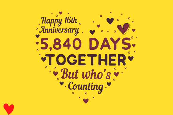 Reviewing the Celebrate 16th Wedding Anniversary Design